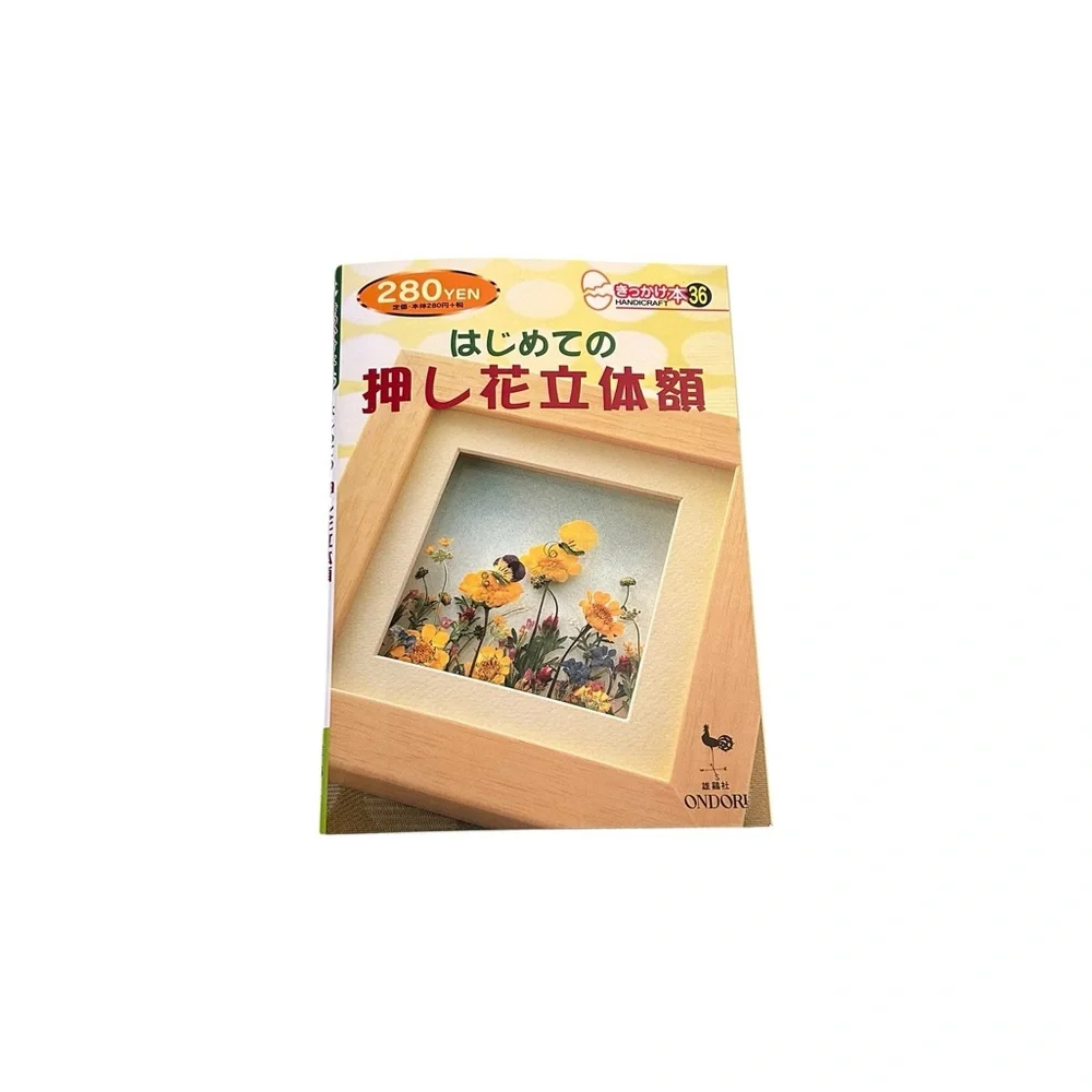 Vintage Japanese 3D Pressed Flower Framed Art Craft Book Y2K Ondori Handmade DIY